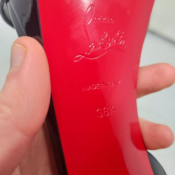 Christian Louboutin Movida Sabina Black Patent Platform Sandal - Picture 4 of 11